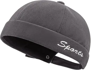 Retro Brimless Skullcap Hat Docker Cap,Sailor Worker Hat Beanie Hat for Mens