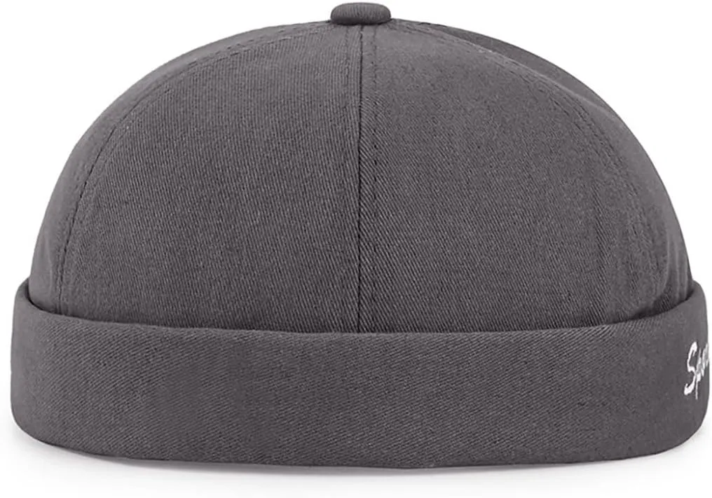 Retro Brimless Skullcap Hat Docker Cap,Sailor Worker Hat Beanie Hat for Mens