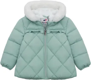 Rokka&Rolla Baby Girls' Water-Resistant Puffer Jacket Hooded Winter Coat with Soft Mini Fur Lining for Newborn Infant Toddler