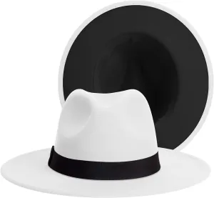 SAJUZEN Womens & Mens Fedora Hats, Wide Brim Fedora Hats for Women Men