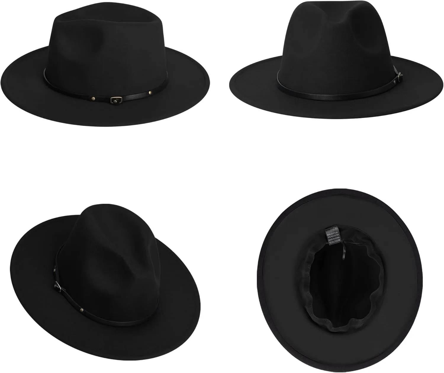 SAJUZEN Womens & Mens Fedora Hats, Wide Brim Fedora Hats for Women Men