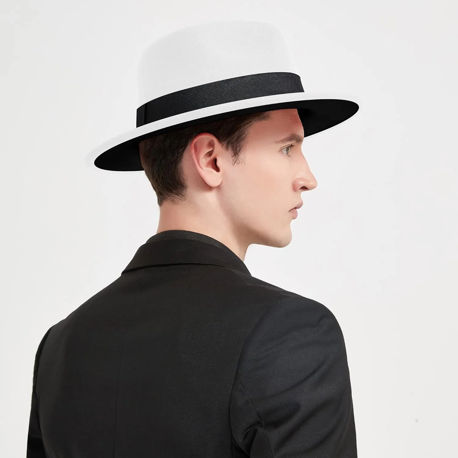 SAJUZEN Womens & Mens Fedora Hats, Wide Brim Fedora Hats for Women Men