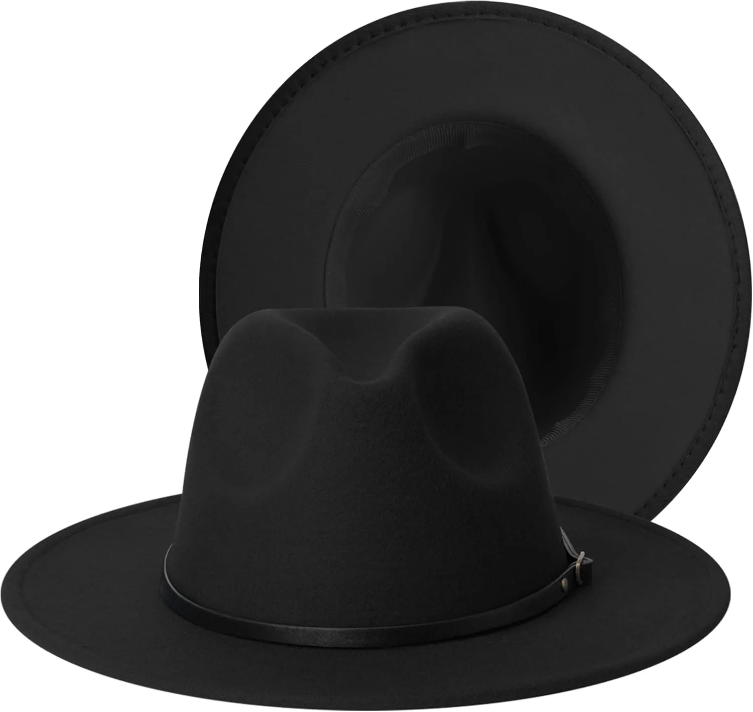 SAJUZEN Womens & Mens Fedora Hats, Wide Brim Fedora Hats for Women Men