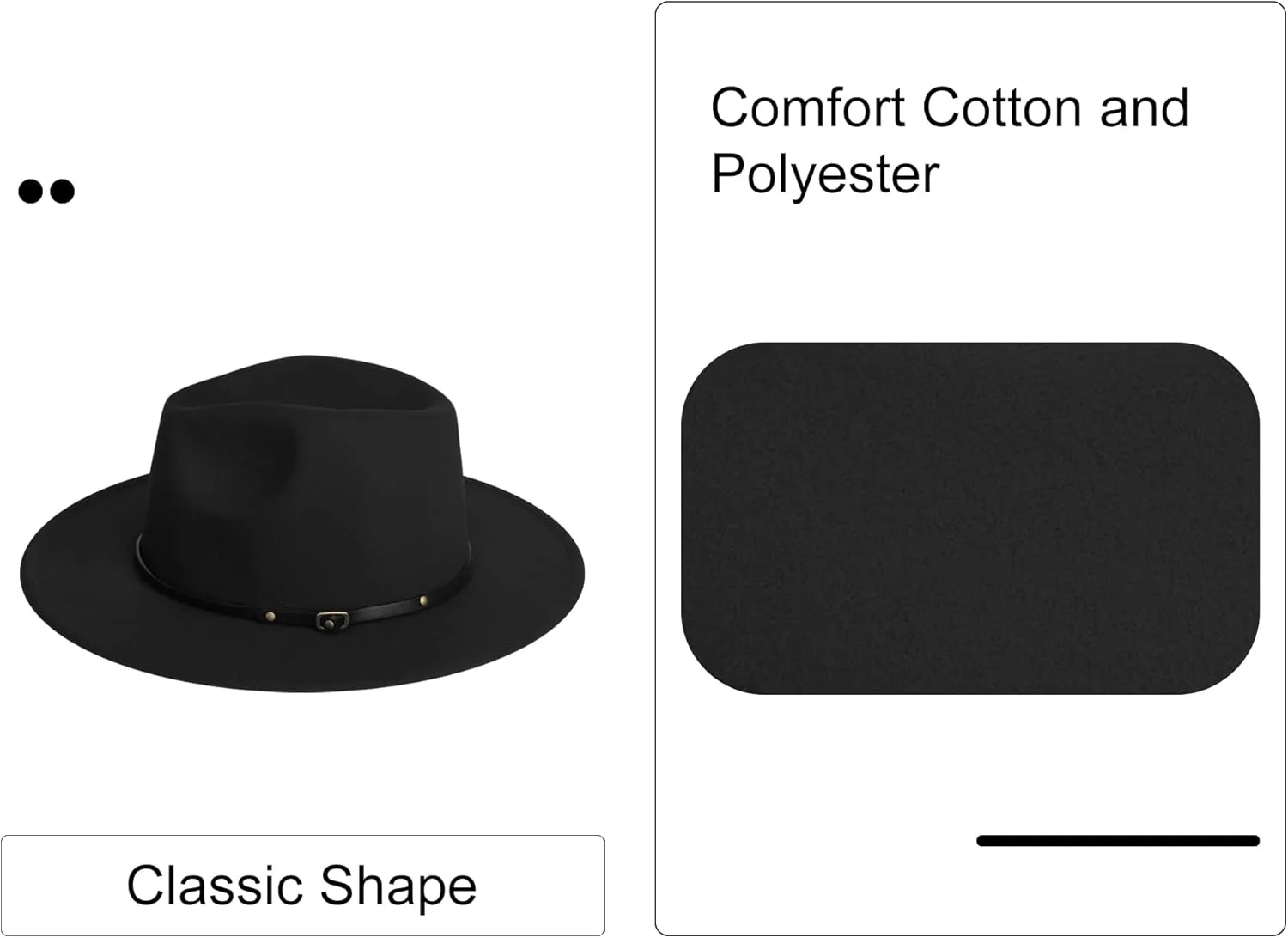 SAJUZEN Womens & Mens Fedora Hats, Wide Brim Fedora Hats for Women Men