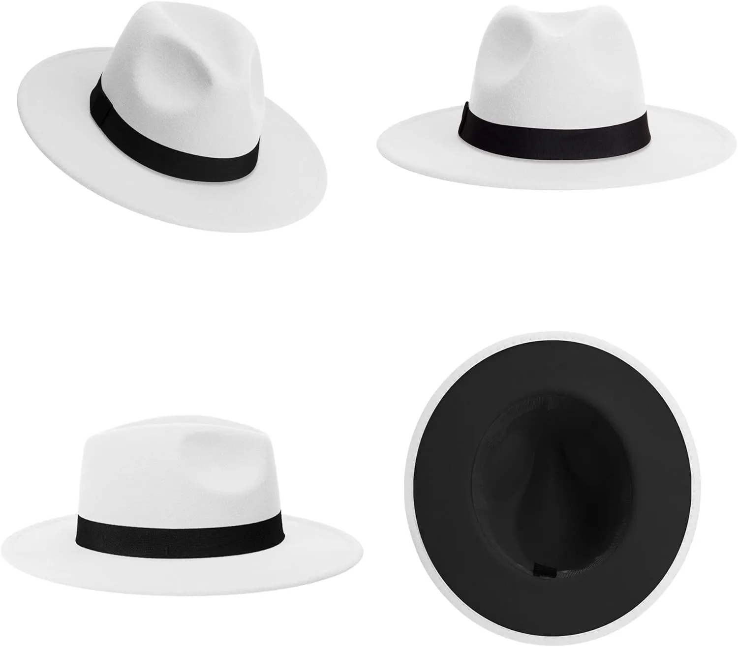SAJUZEN Womens & Mens Fedora Hats, Wide Brim Fedora Hats for Women Men
