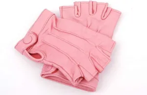 Sheepskin leather Half Finger driving gloves for Women