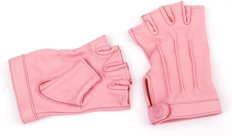 Sheepskin leather Half Finger driving gloves for Women