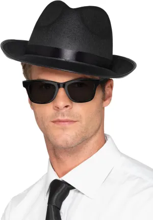 Smiffys Men's Fedora Hat, Black, One Size