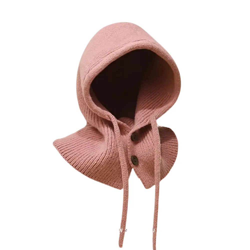Solid Color Scarf Knitted Hat