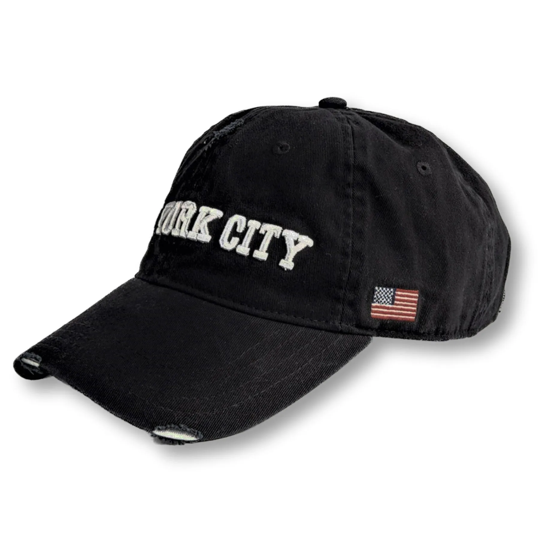 Steve Madden Men's Distressed NY Dad New York Embroidery Baseball Cap