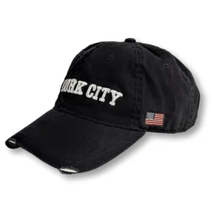 Steve Madden Men's Distressed NY Dad New York Embroidery Baseball Cap