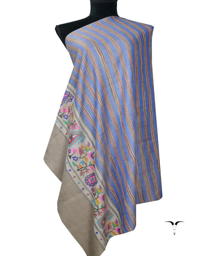 Striped Kani paldaar Pashmina Shawl 7758