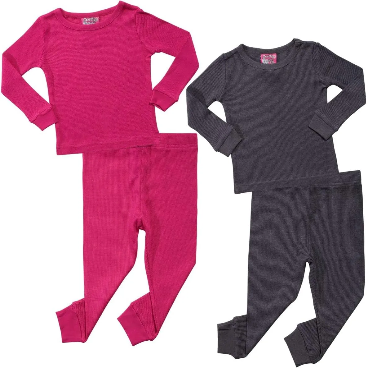 Sweet & Sassy Infant & Toddler Girls' 4-Piece Thermal Underwear Set