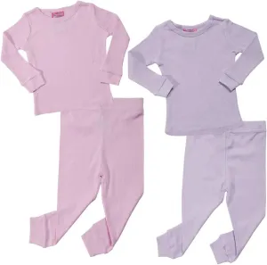 Sweet & Sassy Infant & Toddler Girls' 4-Piece Thermal Underwear Set