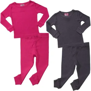 Sweet & Sassy Infant & Toddler Girls' 4-Piece Thermal Underwear Set