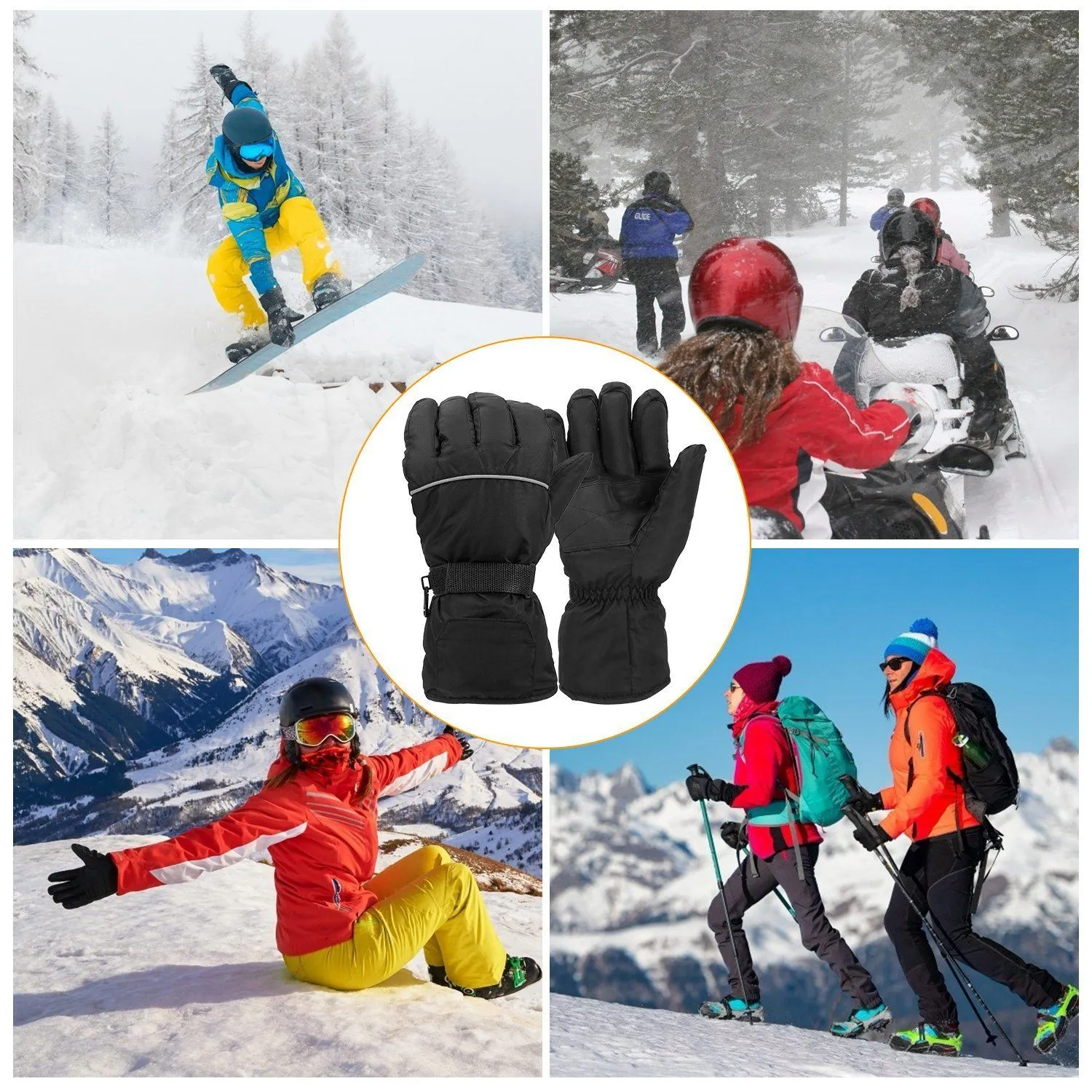 Unisex Battery Powered Heated Waterproof Gloves