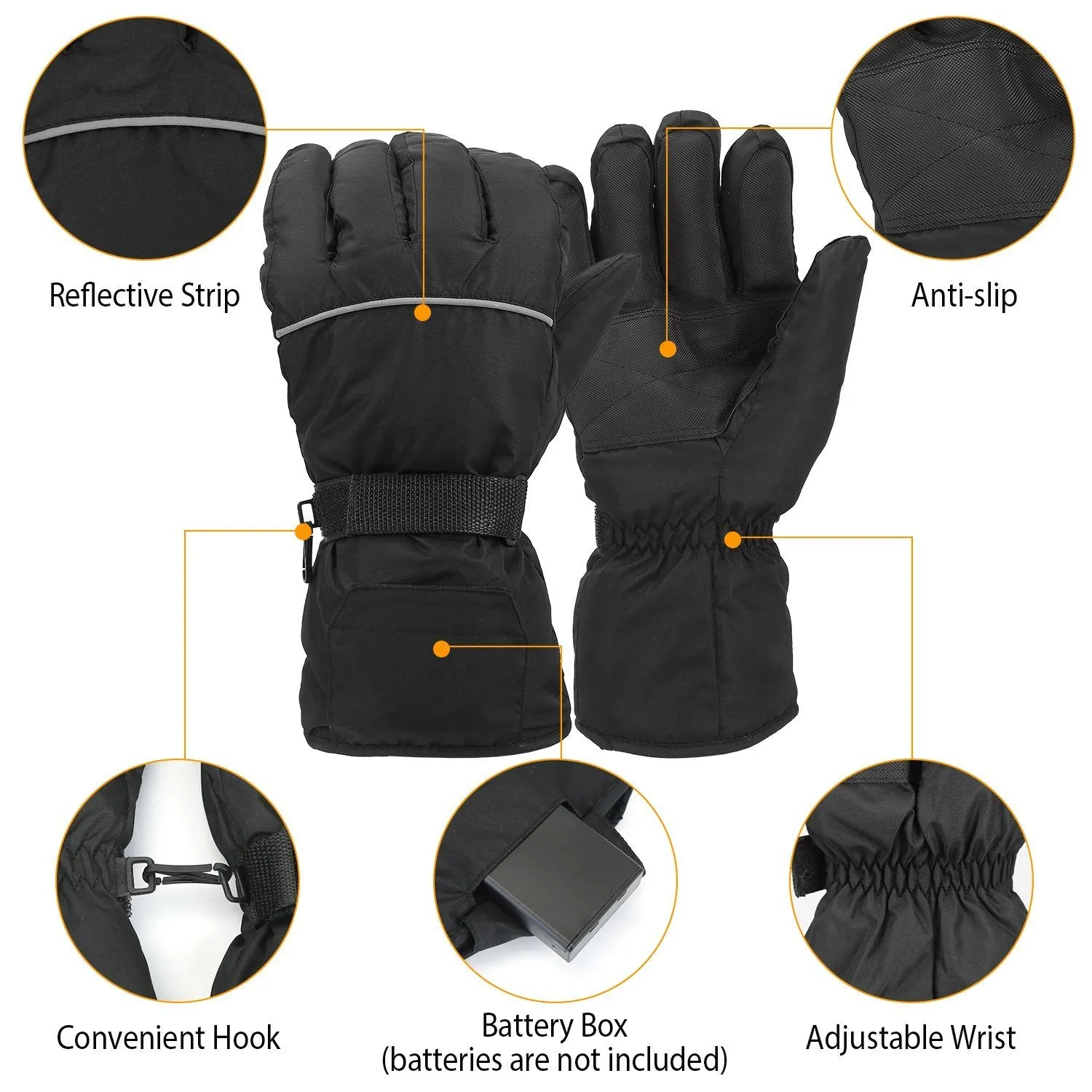 Unisex Battery Powered Heated Waterproof Gloves