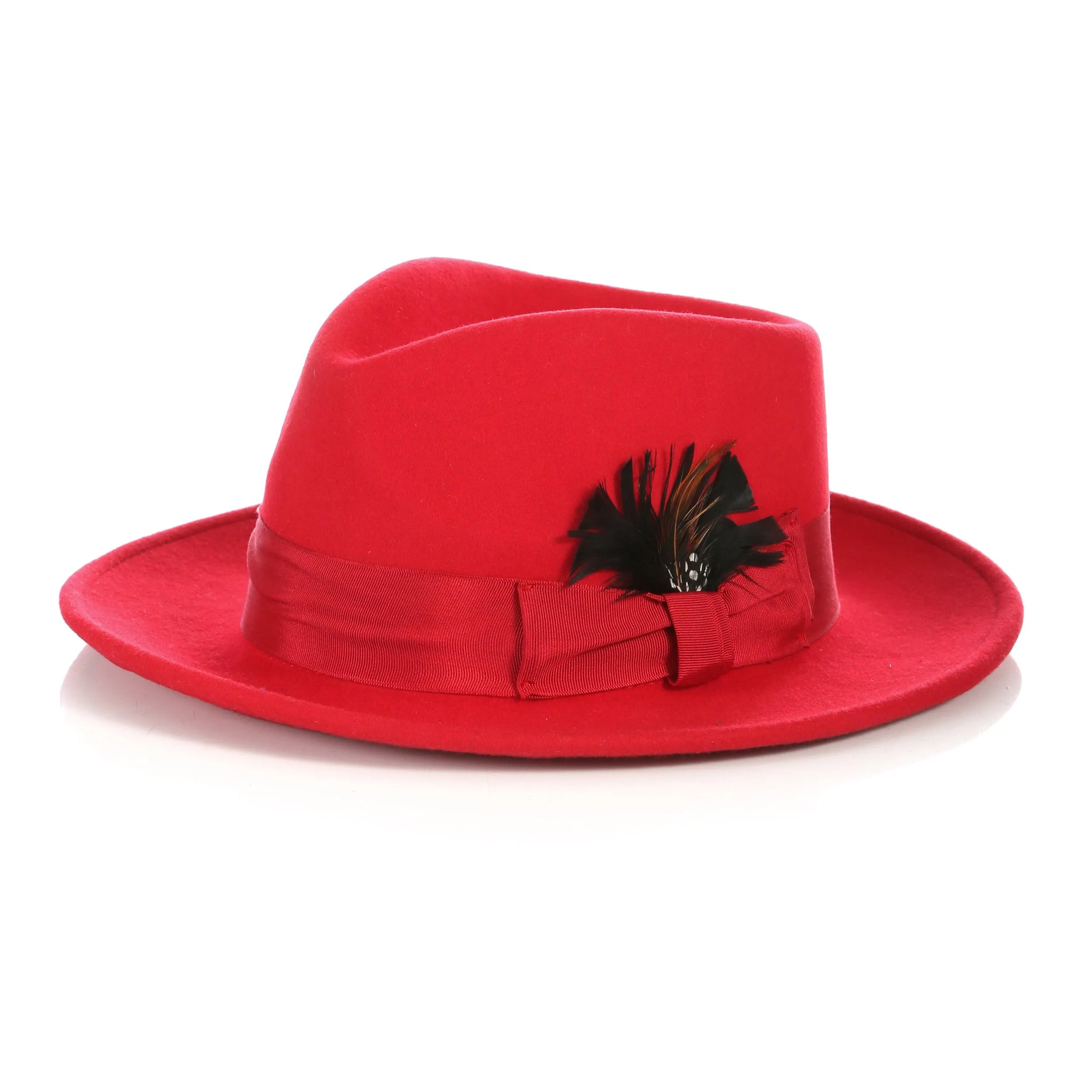 Vintage Crushable Wool Fedora Hat-Brown