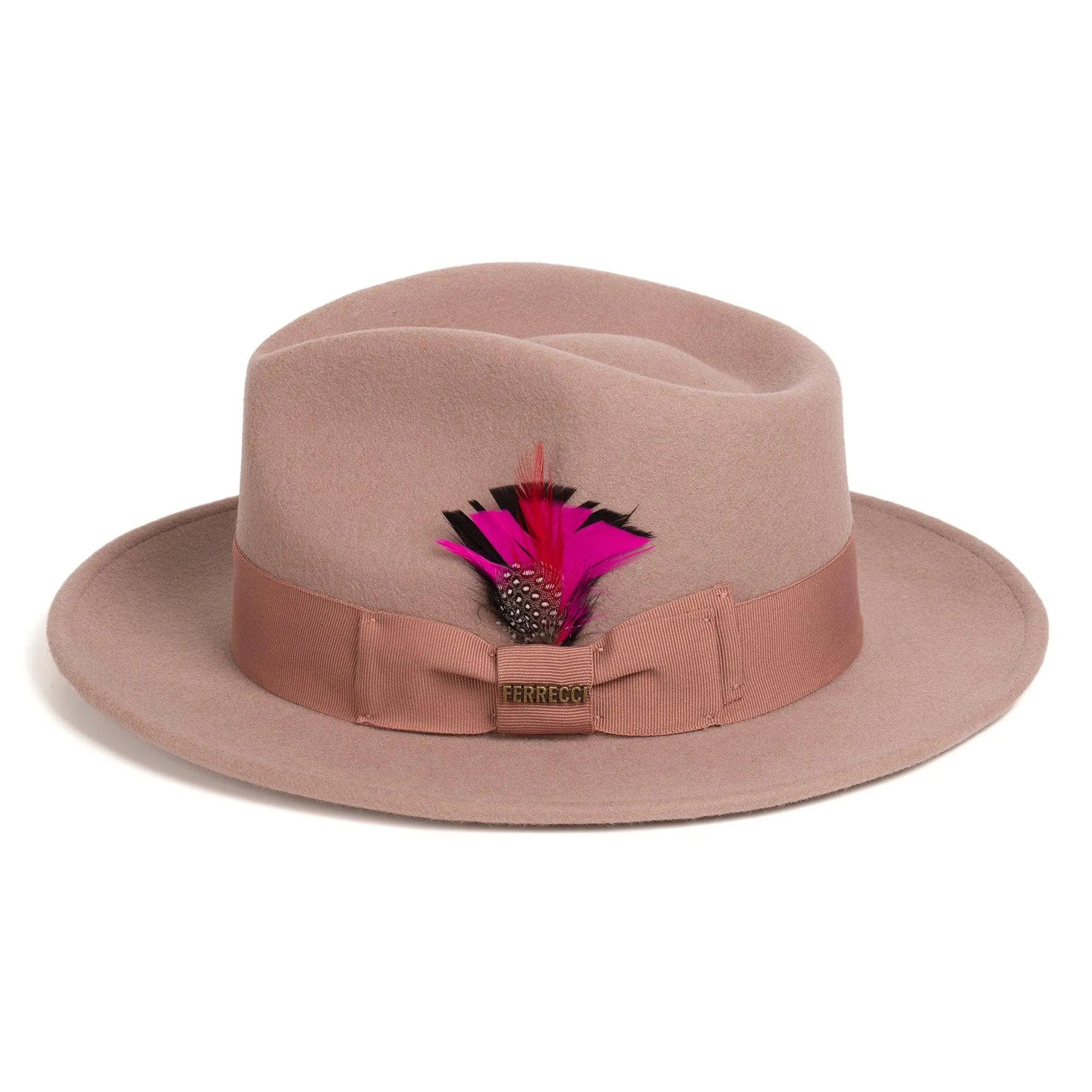 Vintage Crushable Wool Fedora Hat-Brown