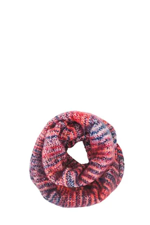Warm Cozy Inifinity Scarf Knitted Fuchsia Blues Orange Greens