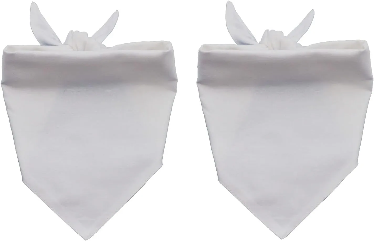 White Dog Bandana Reversible Cotton Scarf for Small Medium Large Pets 2 Pack