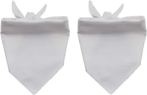 White Dog Bandana Reversible Cotton Scarf for Small Medium Large Pets 2 Pack