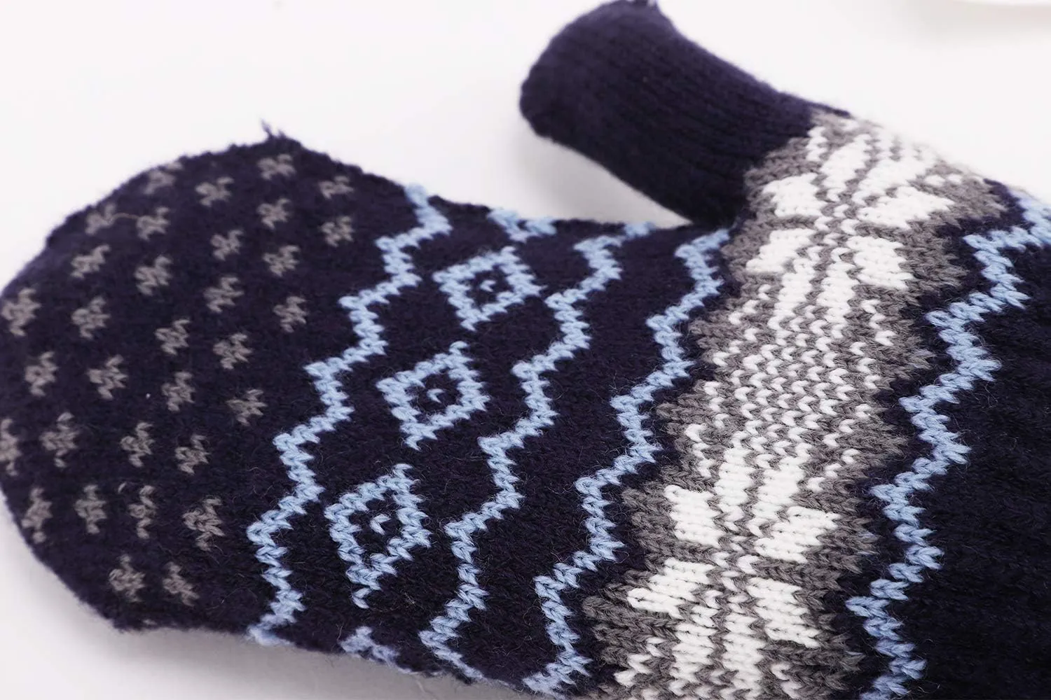 Women Men Winter Knit Mitten Gloves Thermal Fleece Lined Mittens Full Finger Hand Warmer Cold Weather Gloves