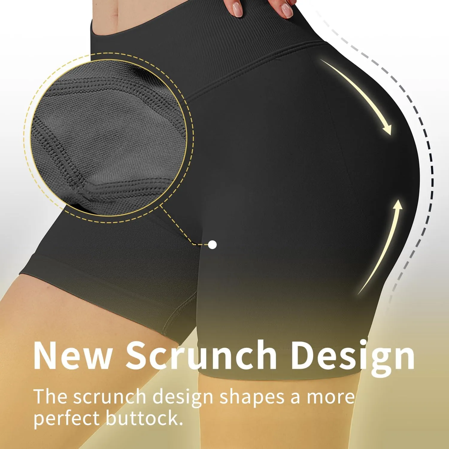 Women Workout Impact Shorts 4.5 Scrunch Butt Lifting Tummy Control Gym Shorts Comfy Running Seamless Booty Biker Shorts