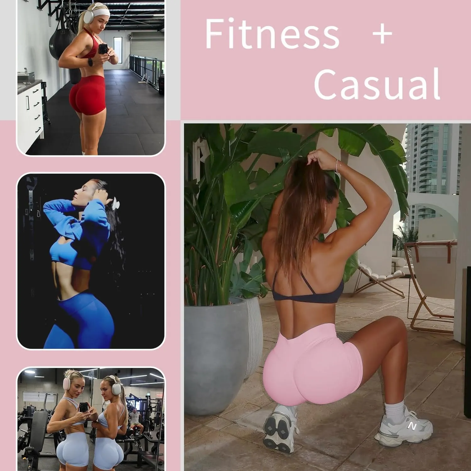 Women Workout Impact Shorts 4.5 Scrunch Butt Lifting Tummy Control Gym Shorts Comfy Running Seamless Booty Biker Shorts