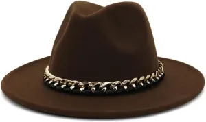 Women's Fedoras Men's Fashion Jazz Hat Autumn and Winter Outdoor Casual hat (Color: G, Size: 56-58cm) (D 56.0)