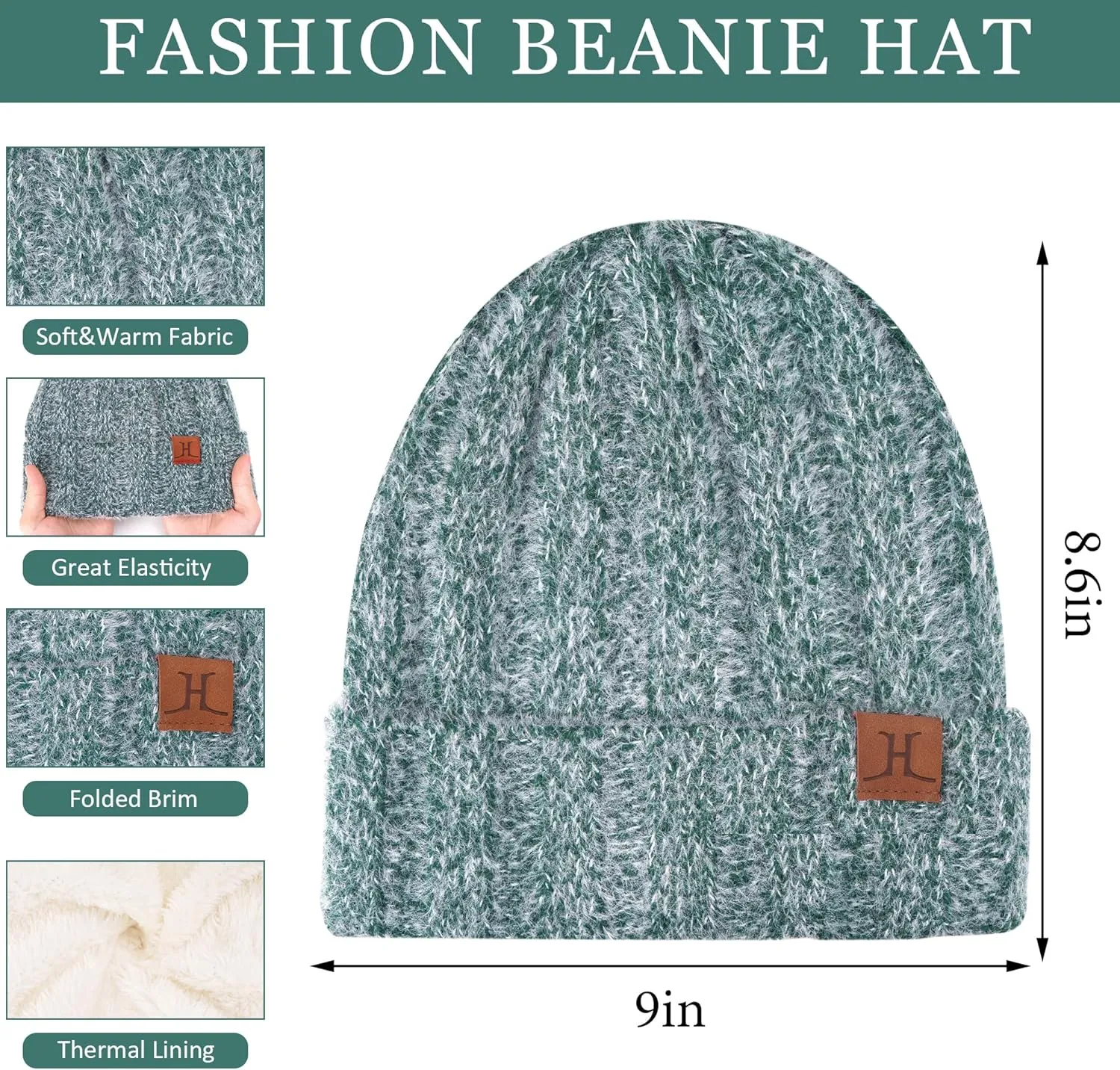 Womens Winter Warm Knit Beanie Hat Touchscreen Gloves Long Neck Scarf Set with Fleece Lined Skull Caps Gifts for Women