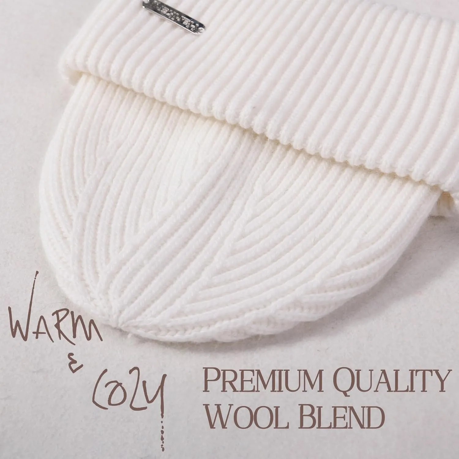 Wool Knit Beanie hat for Women Man Warm Soft Cashmere Beanie Unisex Cozy Skull Cap Winter Headwear